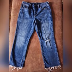 J Crew Distressed Blue Jeans